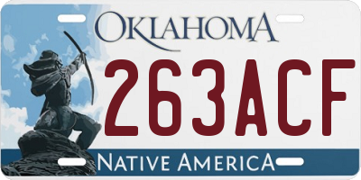 OK license plate 263ACF
