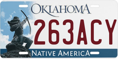 OK license plate 263ACY