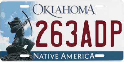 OK license plate 263ADP