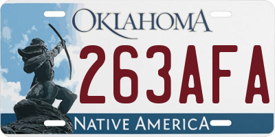 OK license plate 263AFA