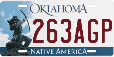 OK license plate 263AGP