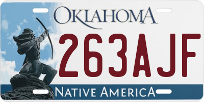 OK license plate 263AJF