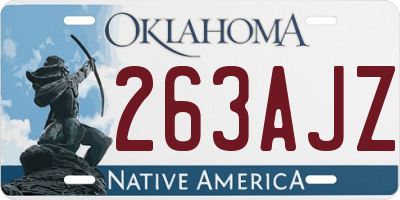 OK license plate 263AJZ