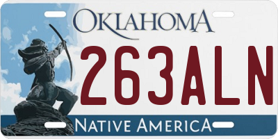 OK license plate 263ALN