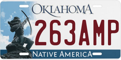 OK license plate 263AMP