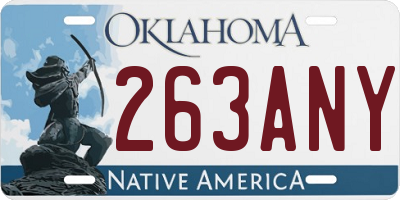 OK license plate 263ANY