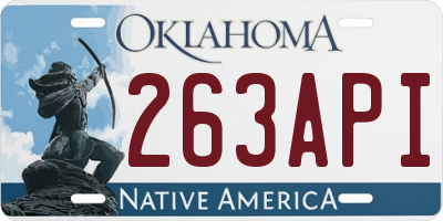 OK license plate 263API