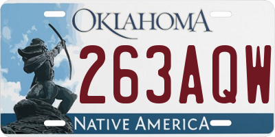 OK license plate 263AQW