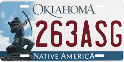 OK license plate 263ASG