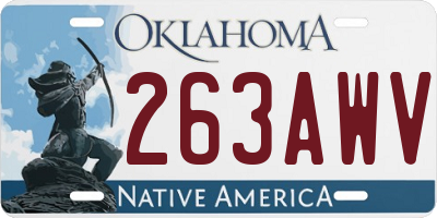 OK license plate 263AWV