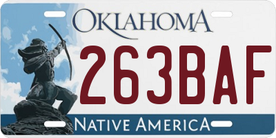 OK license plate 263BAF