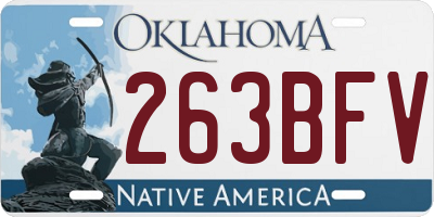OK license plate 263BFV
