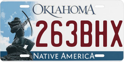 OK license plate 263BHX