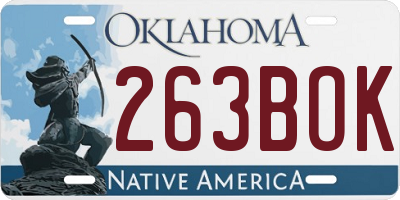 OK license plate 263BOK