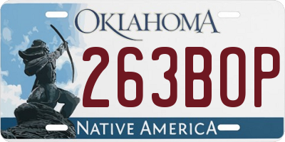 OK license plate 263BOP