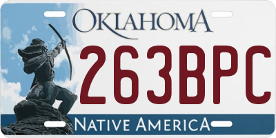 OK license plate 263BPC