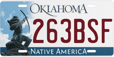 OK license plate 263BSF