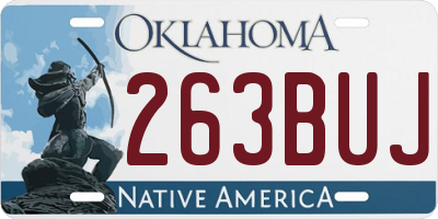 OK license plate 263BUJ