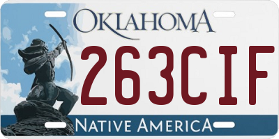 OK license plate 263CIF