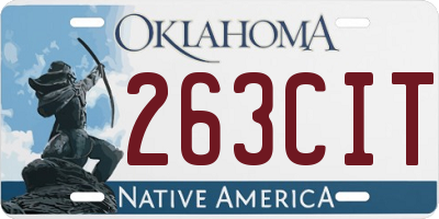 OK license plate 263CIT