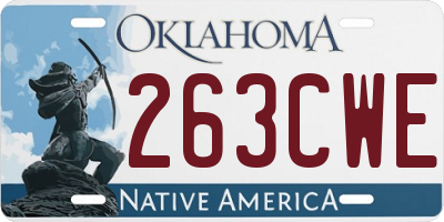 OK license plate 263CWE