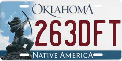 OK license plate 263DFT