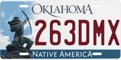 OK license plate 263DMX
