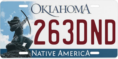 OK license plate 263DND