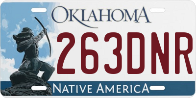 OK license plate 263DNR