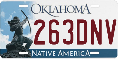 OK license plate 263DNV