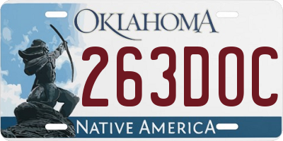 OK license plate 263DOC