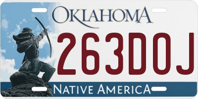 OK license plate 263DOJ