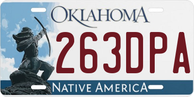 OK license plate 263DPA