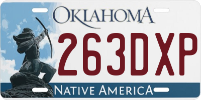 OK license plate 263DXP