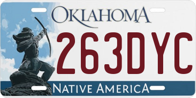 OK license plate 263DYC
