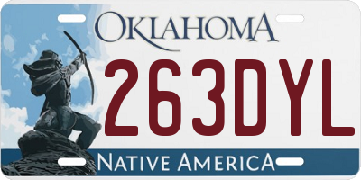 OK license plate 263DYL