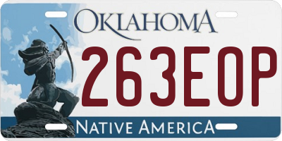 OK license plate 263EOP