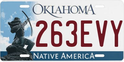 OK license plate 263EVY
