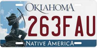 OK license plate 263FAU