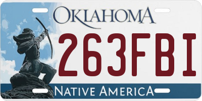 OK license plate 263FBI
