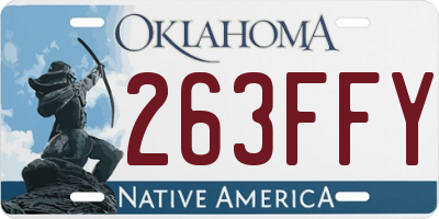 OK license plate 263FFY