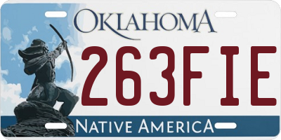 OK license plate 263FIE