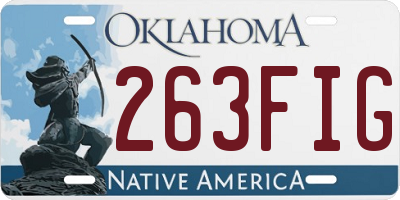 OK license plate 263FIG