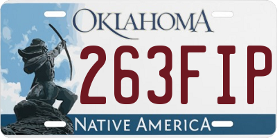 OK license plate 263FIP