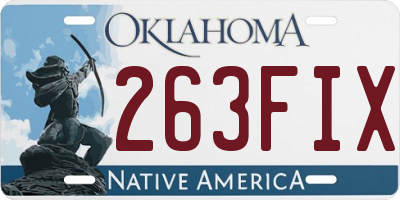 OK license plate 263FIX