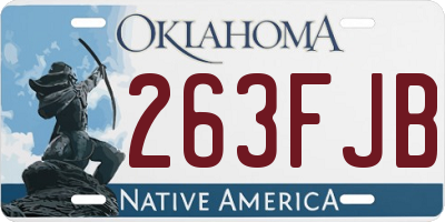 OK license plate 263FJB