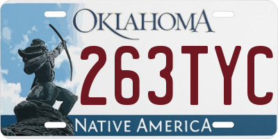 OK license plate 263TYC