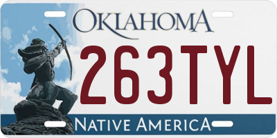 OK license plate 263TYL