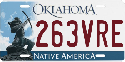 OK license plate 263VRE