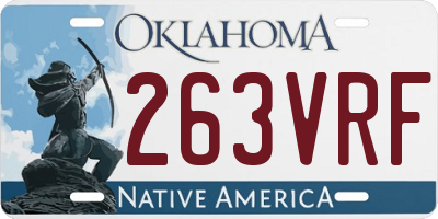 OK license plate 263VRF
